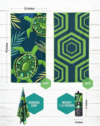 VENTURE 4TH Microfiber Beach Towel: Quick-Dry, Compact, Sand-Free, Absorbent, Sandproof and Lightweight - Perfect for Camping, Beach, and Roadtrips (Navy Turtle Design | 35x78 inches)