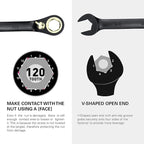 TRUE MECHANIC™ 20 Pc. 120T Reversible Ratcheting Combination Wrench Set, Long Pattern, SAE, Metric, Professional, With Portable Roll-Up Pouch Bag