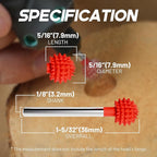EZARC Tungsten Carbide Rotary Burr, 1/8’’ Shaft Ball Tip Wood Carving Bit, Very Coarse Engraving & Material Removal Tool with Storage Case
