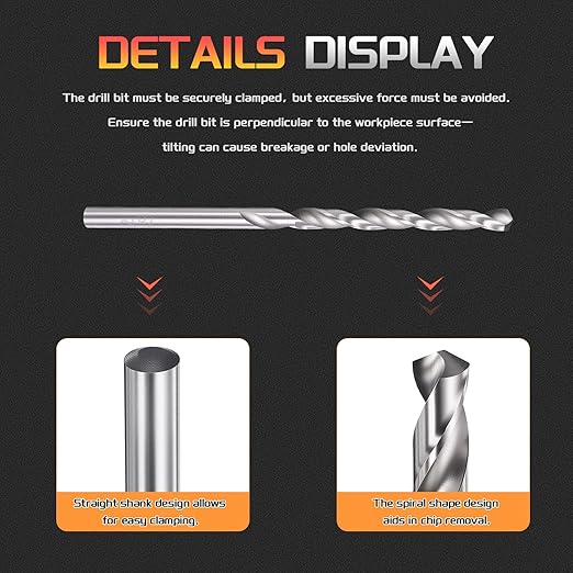 Drill Bit, 3mm Cutting Diameter, 4241 HSS 118° Cutting Angle Uncoated Bright Versatile Jobber Bits - (Applications: for Drilling Plastic Wood Soft Metal), 6-Pieces