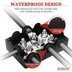 500A Bus Bar - ZEHGCH Weather Proof Power Distribution Block with 4 * 5/16"(M8)+2 * 3/8"(M10) Studs 48V DC - Heavy Duty Automotive Marine Battery Terminal Blocks with Cover - Negative&Positive