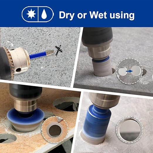 SHDIATOOL Diamond Drill Core Bits,Tile Drilling Core Hole Saw Kit for Porcelain Marble Ceramic Granite with 1/4 Carbide Positioning Drill Bit 13pcs (5/6/8/10/12/20/25/28/32/35MM/6MM/48MM/25MM)