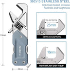 NexTool EDC Multi Tool, 6 in 1 Wrench Multitool with Knife, Flat/Phillips Screwdriver and Bottle Opener, Bike Multitool with 9 in 1 Bits Set and Nylon Pouch for Cycling Maintenancen, Household Repairs