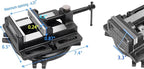MYTEC 4.2" Quick Release Workbench Industrial Vise Clamp, Portable Heavy Duty Vice for Drill Press, 110°Swivel Base, High-grade cast steel Bench Clamp for Woodworking Milling Machine Drill Press