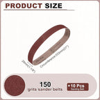 HARFINGTON 1-1/8 x 21 Inch Sanding Belts, 10 Pcs 150 Grits Aluminum Oxide Abrasive Belt Sander File Belt for Woodworking, Metal Polishing, Knife Sharpener