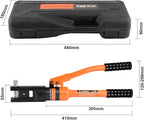 HZLZRZ Hydraulic Crimping Tool 12 Tons, Range 8AWG-4/0AWG(250MCM), Hydraulic Cable Lug Crimper with Standard US 9 Pairs of Dies for Wire Battery Cable Terminal Crimping Tool