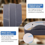 18 Pack 1-1/8 x 21 Inch Sanding Belts, 3 Each of 120 240 400 600 800 1000 Grits Sander Belts for Makita Sander, 1-1/8-Inch x 21-Inch Abrasive Silicon Carbide Sander Belts