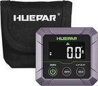 Huepar Digital Angle Finder Magnetic for Table Saw Blade, Woodworking, Bend Pipes Etc., Professional ±0.1° Accuracy Inclinometer with Calibration, 0-90 or 0-180 Digital Angle Gauge, VA LCD Display