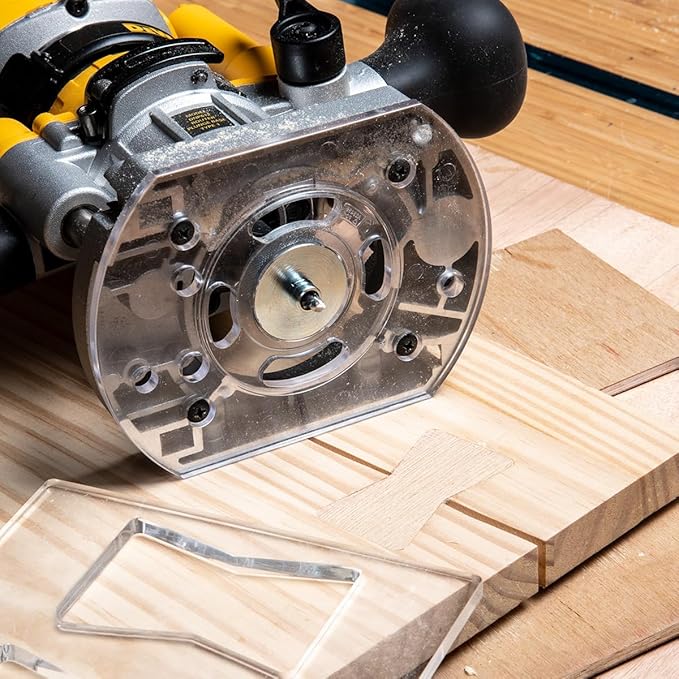 POWERTEC 72092 Solid Router Template Bushing Guides and Centering Pin with Cone, 5/16 to 1 Inch Bushings Fits All Porter Cable Style Router Sub Bases. Perfect for Precision Woodworking