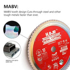 Metal Cutting Circular Saw Blade, Steel and Stainless Steel Cutting, The Cutting Head uses a Special Anti-Heat Sticking Coating with high Finish and Long Life, FMB 10 inch 66-Tooth 1" -TA