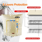 TOHONFOO Backflow Preventer Pipe Insulation Cover (5°F) - Irrigation Sprinkler Valve Insulated Pouch - Water Well Pump Cover - Sturdy 5 Layers for Winter Freeze Protection, 24" W x 26" H, Beige
