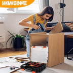 Double Side Tool Organizer, Hardware Storage Box, 34-Compartments Small Parts Organizer with Removable Dividers for Screws, Nuts, Nails, Bolts