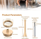 1/4"(6.35mm) Solid Brass Routing Guide Bushing for Router Templates, Alignment Pin, HSS End Mill Bit 15/64"(6mm) Shank, Perfect for 1/4" Mill Routing Bushing Template Use