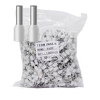 Fidioto 1000pcs AWG12 Terminal Connector Wire Insulated Cord Pin Ends Terminals for Electric, Industrial, Chemical Industry, Power Control System, etc. (White-1000PCS-12AWG)