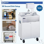 Ozark River Portable Sinks, Titan PRO 1 White, Outdoor Portable Sink with Hot Water, Mobile Self Contained Sink with Water Tanks and Wheels, Portable Outdoor Hand Washing Sink Station