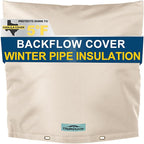 Backflow Preventer Cover Insulated (5˚F) with Thicker 7 Layers Fabric - 24" W x 24" H with Aluminum Foil Backflow Cover for Winter Pipe Freeze Protection - Sprinkler Covers for Outside