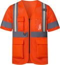 A-SAFETY Orange X Small Glow High vis Reflective safety Vest Class 3