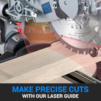 Sliding Compound Miter Saw, 15A 10", Bevel Cut (0°-45°) with Laser, Extension Table, Iron Blade Guard, Cutting Wood, PVC or Soft Metal
