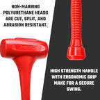 NEIKO 02882B 12 Lb Dead Blow Hammer, 36-1/2” Long, Red, Unibody Molded, Ergonomic Textured Handle, Spark and Rebound Resistant, One Piece Steel Core, 3 Inch Head