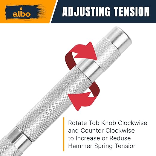 ALBO Spring Loaded Center Punch Tool – 6 Inch Automatic Punch for Metal, Wood, Steel – Heavy Duty Drill Punch – Durable Galvanized Coating, Precision Tip for DIY, Workshop & Professional Use (2pcs)