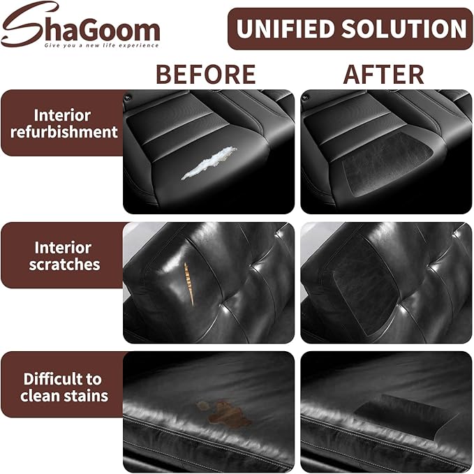 Leather Repair Patch, 17X79 inch Strong Sticky Repair Patch Self Adhesive Waterproof, DIY Large Leather Patches for Couches, Furniture, Sofa, Car, Chair (Coffee, 17X79 inch)