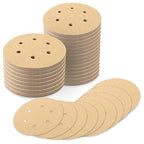 80 PCS 6 Inch Sanding Discs 80 Grit, 6 Hole Hook and Loop Round Sandpaper for Random Orbital Sander