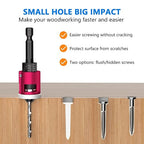 5-Piece Countersink Drill Bit Set with Adjustable Depth Stop, 1/4" Hex Shank Quick Change Drilling Tool Kit, 82° Woodworking Chamfer Bits for Wood, Plywood, MDF, Plastic