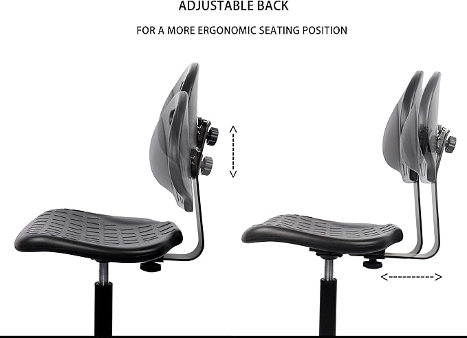 Chair Master (Medium Table Chair, Standard Casters - Easy to Clean! Ergonomic Polyurethane Chair. Seat Height Range - 18"-26". for Home, Office, Lab, Workstation