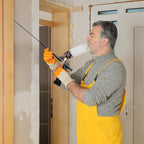 Lytool Spray Foam Gun with 12.6” Extension Rod PTFE Non Stick Barrel Copper Nozzle Adjustable Flow Caulking Gun with Cleaning Brush for Insulation Sealing Compatible with PU Foam Cans Easy to Clean