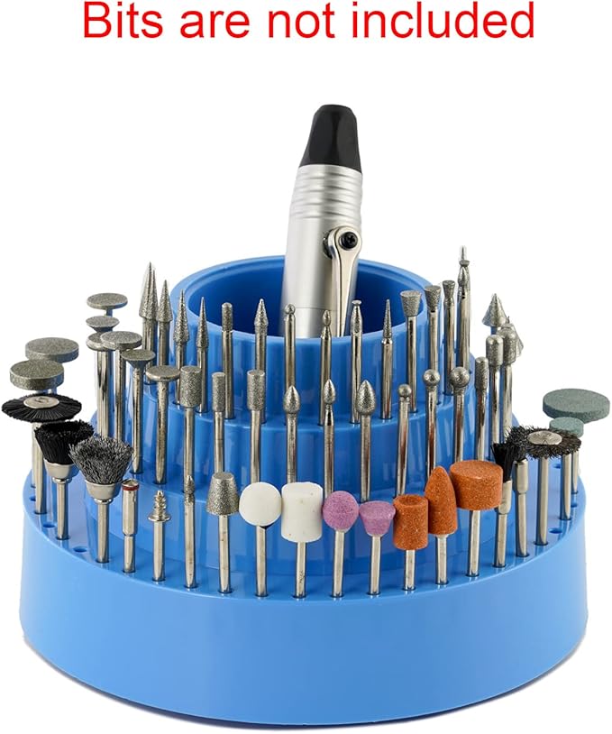 DZQ Rotating Bur Holder 116 Holes,Rotary Tool Holder 1/8" Diameter,Mandrel Drill Holder 360 Degree Rotating,for Drill Home and Garage Tool Accessories(Gray)