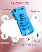 9-in-1 PVC Pipe Deburring Tool, Adjustable Chamfers PVC Chamfer Tool for 9 Sizes: 0.5 Inch to 4 Inch Plastic Pipes, Professional Effective PVC Pipe Reamer for SCH40 PVC, CPVC Pipes (Blue)