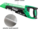 14 inch Hand Saw 11TPI Pro Fine Cut for Wood, Plastic Pipes, Drywall, Trees Trimming & Pruning, Sharp for Woodworking, Green