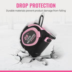 WORKPRO 25-FT Tape Measure with Fractions, 3 Brakes Retractable Measuring Tape, Compact Measurement Tape with Magnetic Hook, Nylon Coating Blade Accuracy 1/32”, Pink