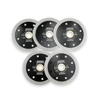 DT-DIATOOL Diamond Tile Blade 4 Inch 5pcs Diamond Turbo X Mesh Rim Segement Circular Saw Blade for Procelain Ceramic Stoneware Marble Granite Fits 5/8"-7/8" Arbor