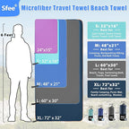 Sfee 2 Pack Microfiber Travel Towel, Quick Dry Towel Camping Towel Large Beach Towel Super Absorbent Compact Lightweight Sports Gym Towels Set for Beach, Gym, Hiking, Pool, Backpacking,Bath,Yoga