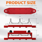 Joinfworld Power Distribution Block 400A Bus Bar 12V 48V with 3 x 5/16"(M8) Studs Marine Bus Bar Terminal Block 12 Volt DC Battery Busbar with Cover - Negative&Positive