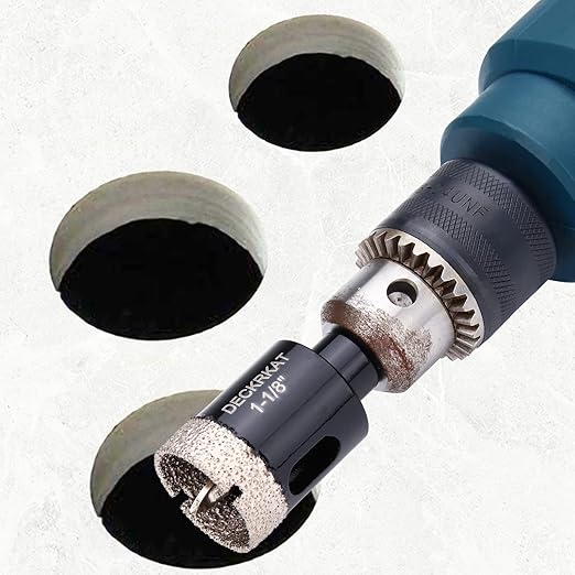 1-1/8 Inch Diamond Hole-Saw Bits with Pilot Drill Bit - 2pc 1-1/8" Diamond Tipped Tile Hole Saws with Guiding Bit Accurate Drilling for Porcelain Tile Ceramic Pottery Granite Stone Glass Bottles 28mm