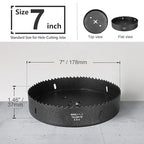 7 Inch Hole Saw with 1/2" Hex Shank Quick Change Arbor, JTemgle Bi-Metal Hole Saw Heavy Duty Hole Cutting Tool for Cornhole Boards, Recessed Lights, Wood, Plastic, Drywall & Soft Metal