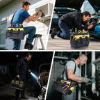 TICONN Heavy Duty Tool Bag with Multi-Pockets, Portable Tool Box Organizer Storage Bag, with Adjustable Shoulder Strap and Ergonomic Handle (Yellow, 16" Molded Base)