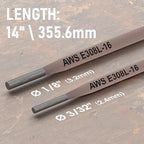 YESWELDER E308L-16 Stainless Steel Stick Electrodes, 14" x 1/8" 5LB Welding Rods