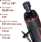 AEROPRO TOOLS 1/4-Inch Mini Air Straight Die Grinder AP17314 with 1/4 collect, 22000 RPM