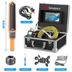 Sanyipace Sewer Camera with Locator 165 FT/50 M, Drain Pipe Inspection Camera with Detector, Waterproof Cámara Probe w/h 512Hz Transmitter, Distance Counter, 9" Color Screen, 16GB TF Card, 5mm Cable