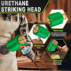 Wood Carving Mallet 12 oz - Non-Slip Urethane Head Woodworking Hammer for Chisels & Carving Tools (deep green)