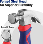 WORKPRO 8 oz Claw Hammer with Fiberglass Handle, All Purpose Hammer with Forged Hardened Steel Head