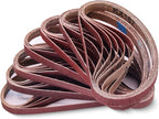 42 Pcs 1/2" x 18" Sanding Belt,1/2 x 18 Inch Sanding Belts Sandpaper for Air File Belt Sander,6 Each of 40/60/80/120/180/240/400 Grits,Best for Woodworking, Plastics, Fiberglass,1/2x18 Inch