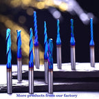 O Single Flute Upcut Spiral End Mill CNC Router Bit with NACO Coating for Plastic Cutting with Mirror Finish (1, 1/16 D x 1/4 CH x 1/4 SHK x 2L) UT116