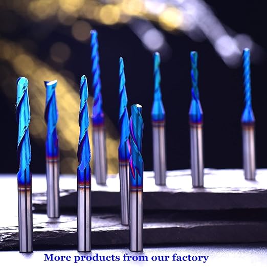 O Single Flute Upcut Spiral End Mill CNC Router Bit with NACO Coating for Plastic Cutting with Mirror Finish (1, 1/4 D x 3/4 CH x 1/4 SHK x 2-1/2L) UT144