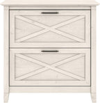 Bush Furniture Key West 2 Drawer Lateral File Cabinet in Linen White Oak | Document Storage for Home Office | Accent Chest with Drawers