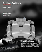 cciyu Front Left Brake Caliper Assembly w/Bracket 19B7102 2013 2014 2015 2016 2017 2018 2019 2020 2021 For Nissan For Altima,2014 2015 2016 2017 For Nissan For LEAF