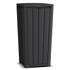 Vixzen 36 Gallon Kitchen Trash Can with Lid,Outdoor Waterproof Resin Waste Bin,Lightweight,Sturdy Garbage Bin for Patio,Kitchen,Backyard，Black